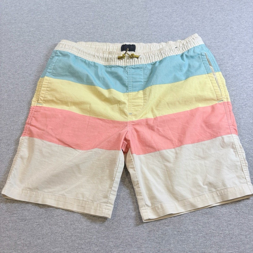 Valor Collective Boys L Swim Trunks Drawstring Striped Board Shorts
